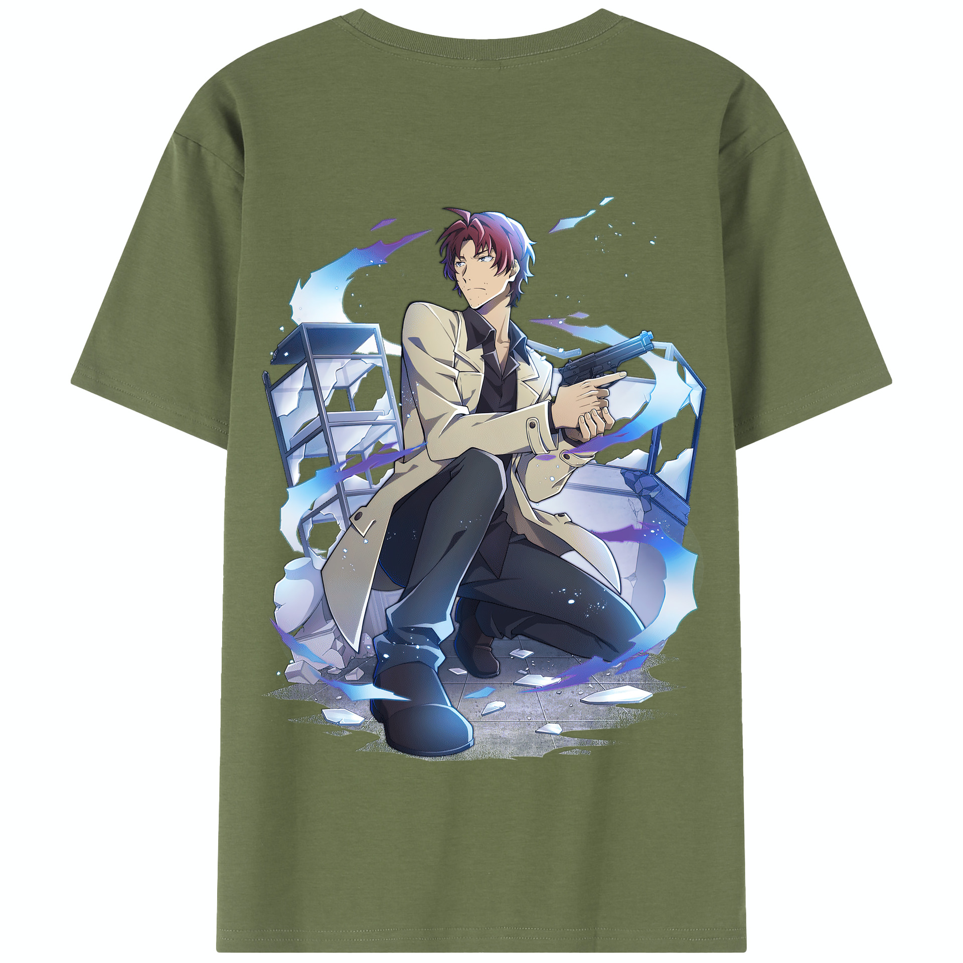 （画像用） 文豪ストレイドッグス Bungo Stray Dogs 綿100％半袖Tシャツ（背面プリント）